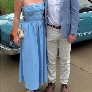 Light Blue Strapless Dress
